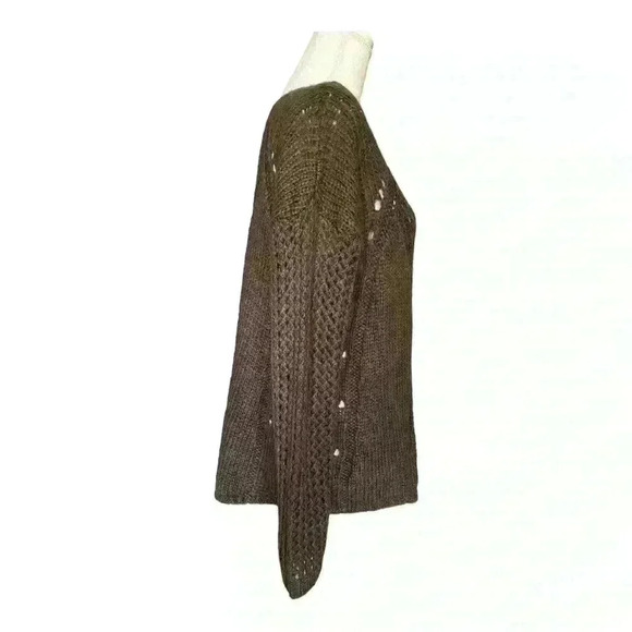 Soft Surroundings Brown Chunky Cable Knit Sweater Size M - Picture 2 of 8